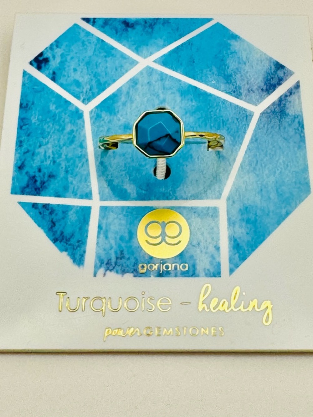 Gorjana Turquoise Hexagon Gemstone Ring - Gold Tone